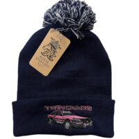 TWINCAM PINK CAR BOBBLE HAT - NAVY
