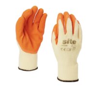 SITE 380 LATEX BUILDERS GLOVES LARGE SIZE 9 ORANGE / YELLOW 12PK