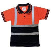 KIDS POLO TWO-TONE SHORT SLEEVE - ORANGE