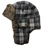 LADIES WINTER HAT BLACK / WHITE CHECK