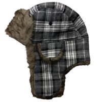 LADIES WINTER HAT BLACK / WHITE CHECK