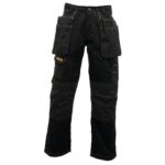 MEN'S REGATTA HARDWEAR TRJ336 WORKLINE TROUSERS - BLACK / LONG