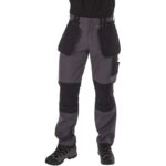 MEN'S REGATTA HARDWEAR TRJ336 WORKLINE TROUSERS - GREY / SHORT