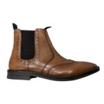 CATESBY BROGUE SLIP ON DEALER BOOT - TAN