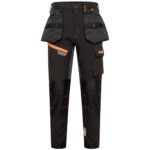 MEN'S AVIATOR SOFTSHELL TROUSERS - BLACK/ORANGE / REG LEG