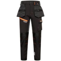 MEN'S AVIATOR SOFTSHELL TROUSERS - BLACK/ORANGE / REG LEG