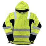 MEN'S HI-VIS PULL OVER HOODIE - YELLOW/NAVY