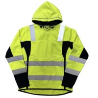 MEN'S HI-VIS PULL OVER HOODIE - YELLOW/NAVY