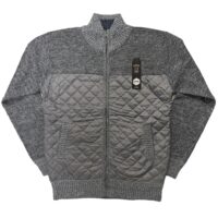 MEN'S FULL ZIP QUILTED SWEATSHIRT - GREY