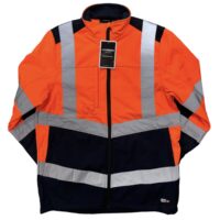 MEN'S HI-VIS TWO-TONE SOFTSHELL JACKET - ORANGE