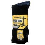 MEN'S 3PK PREMIUM WORK SOCKS - BLACK
