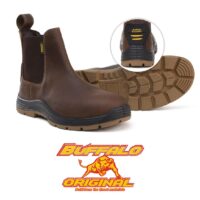 BUFFALO ULTRA FLEXIBLE SLIP ON SAFETY BOOT BROWN