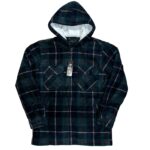 MEN'S FUR-LINED LUMBERJACK QUILTED SHIRT - GREEN/NAVY