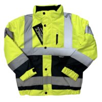 KIDS HI-VIS IMPACT TWO-TONE BOMBER JACKET - YELLOW