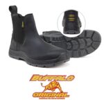 BUFFALO ULTRA FLEXIBLE SLIP ON SAFETY BOOT - BLACK