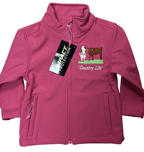 KIDS IMPACT PINK SOFTSHELL JACKET - FARM