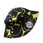 SMILING FACE BUCKET HAT - BLACK/YELLOW