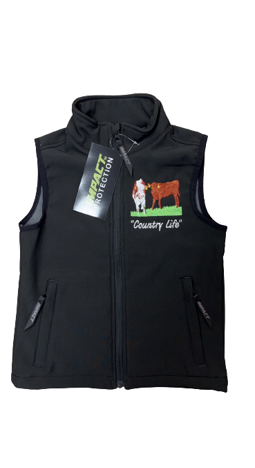 Kids Impact Black Softshell Bodywarmer - Farm