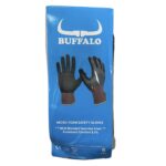 6PK BUFFALO MICRO-FOAM SAFETY GLOVES - BLACK
