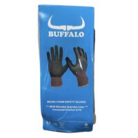 6PK BUFFALO MICRO-FOAM SAFETY GLOVES - BLACK