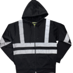 HI-VIS ZIPPED HOODIE - BLACK
