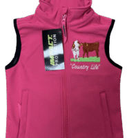 KIDS IMPACT PINK SOFTSHELL GILET - FARM