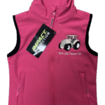 KIDS IMPACT PINK SOFTSHELL BODYWARMER - GOLD TRACTOR
