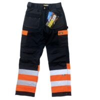 MEN'S HI-VIS WORK TROUSER - BLACK/ORANGE / WK010