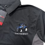 TUFF STUFF BLACK T/SHIRT - BLUE TRACTOR