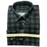 MEN'S 100% COTTON LONG SLEEVE SHIRT - SMALL CHECK / GREEN