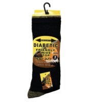 MEN'S 3PK DIABETIC NON-ELASTIC SOCKS - BLACK