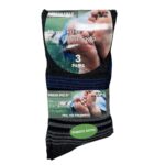 MEN’S 3PK COTTON NON-ELASTIC SOCKS – STRIPE BLUE/BLK