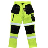 MEN'S HI-VIS AVIATOR SOFTSHELL TROUSERS - YELLOW