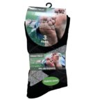 MEN'S 3PK COTTON NON-ELASTIC SOCKS - ARGYLE GREY/BLK