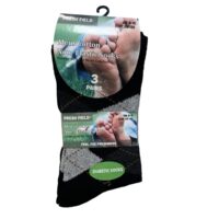 MEN'S 3PK COTTON NON-ELASTIC SOCKS - ARGYLE GREY/BLK