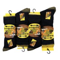 MEN'S 12PK DIABETIC NON-ELASTIC SOCKS - BLACK