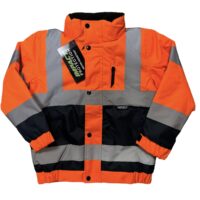 KIDS HI-VIS IMPACT TWO-TONE BOMBER JACKET - ORANGE