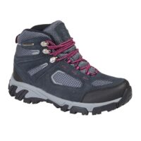 LADIES WATERPROOF HIKING BOOTS - GREY/FUSHIA