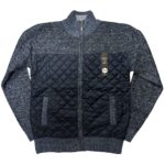 MEN'S FULL ZIP QUILTED SWEATSHIRT - BLUE