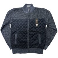 MEN'S FULL ZIP QUILTED SWEATSHIRT - BLUE