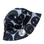 SMILING FACE BUCKET HAT - BLACK/GREY