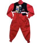 KIDS HI-VIS JUNIOR BOILERSUIT - RED/BLACK