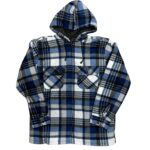 MEN'S FUR-LINED LUMBERJACK QUILTED SHIRT - BLUE/WHITE
